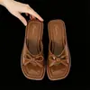 Sandalias planas de verano para mujer, nuevas zapatillas de estilo francés, estilo de hada, a la moda y cómodas, adecuadas para usar al aire libre, con lazo, sandalias de playa