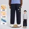 Pantalones infantiles Cotton Hall, forrados de polar, 10A antibacteriano, pantalones largos de polar tejido grado A, invierno, para niños y niñas, tallas mediana y grande