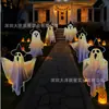 Cartel grande de patio de Halloween transfronterizo señal de advertencia de terror para exteriores letrero de madera decoración de fiesta cartel de jardín