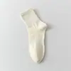 Calcetines Blancos para Mujer, Algodón Puro Cortos para Otoño e Invierno, 7A Antibacterianos, Desodorantes, Absorbentes de Sudor, Calcetines Deportivos de Media Pantorrilla, Calcetines Zhuji