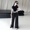 Conjunto de Pantalones Cortos y Camiseta de Manga Corta para Niñas 2025 Nueva Moda de Verano para Niños Pantalones Casuales para Niños Conjunto de Dos Piezas