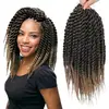 Cabelo para Trança Twist Senegalesa Torcido à Mão com 12 Fios de Espessura Média, Duas Tiras, Peruca de Crochê Sintética, Peruca Fofa