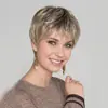 Amazon Peluca Nueva para Mujer Moda Europea y Americana Cabello Corto Rizado Color Negro y Blanco Teñido Mixto Fibra Química Cabello Corto Tocado Fabricante