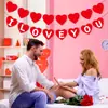 Banderines de Corazón de Fieltro para el Día de San Valentín, Banderines de Cadena para el Día de San Valentín Chino, Suministros Festivos, Banderines Decorativos para el Día de Iloveyou