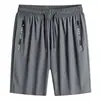 Venta Directa de Fábrica de Pantalones Cortos de Cinco Puntos de Seda Helada de Alta Calidad para Hombre, Alta Elasticidad, Talla Grande, Holgados, Casuales, Deportivos