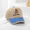 Boné de Malha com Proteção Solar para Meninos, Urso Bordado, Proteção Solar, Boné de Basebol, Novo Boné com Aba de Verão, Chapéu para Jardim de Infância