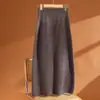 Outono e Inverno Novo 100% Lã Australiana Renda de Crochê Vazada Saia Evasê Feminina Emagrecedora Cintura Elástica Saia de Tricô