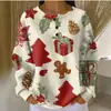 Sudadera tipo polo de punto gofrado para mujer Amazon 2026, tres botones, cuello alto, nuevo vintage, estampado digital 3D