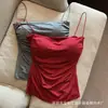 En Stock Camisola Plisada de Chica Popular Deseo Puro con Tirantes Finos para Mujer, Estilo Dulce y Picante (El precio no incluye impuestos)
