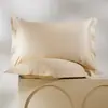 Funda de almohada de algodón puro de alta densidad, 100 hilos, con bordes anchos, funda de almohada de satén de algodón de fibra larga de lujo ligero, funda de almohada 100% algodón, pieza individual