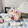Linda Niña Dibujo Animado Gran Capacidad Un Hombro Cruzado Bolsa de Nailon Chica Suave Gatito Dulce Estudiante Combinable Pequeña Bolsa Redonda