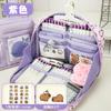 Capibara Cabibala Estuche de Lápices Morado de Gran Capacidad Multicapa para Niñas de Secundaria, Primaria y Secundaria Estuche de Lápices Multifuncional para Papelería