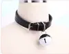 Accesorios de Halloween Collar de Campana Grande Lindo Anillo para el Cuello de Cuero PU Cadena de Tracción Estilo Maid Sexy Collar