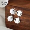 S925 prata esterlina elegante banquete brilhante redondo bolo brincos femininos design simples sentido Liu SuBo estilo principal