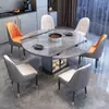 Mesa de Jantar em Ardósia 2025 Novo Estilo Casa Moderna Simples Acessível Luxo Retrátil Dobrável Pequeno Apartamento com Fogão de Indução Mesa de Jantar