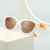 Gafas de Sol Blancas con Montura Blanca Estilo Ojo de Gato, Tendencia 2026, Estilo Urbano Popular, Protección Solar, Protección UV para Mujeres