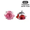 Clavo de Garra Inferior de Cuenco de Aleación de Titanio F136 Ojo del Diablo Circonita 5A Arete Labret Arete para Hélice Auricular Arete para Cartílago de la Oreja Joyería para Piercing para Mujeres