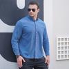 Amazon talla grande camisa de manga larga para hombre casual holgada moda pana grande más gordo camisa de manga larga para hombre gordo
