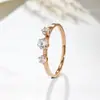 Anillo liso de acero de titanio con tres diamantes moda Joker japonés y coreano para mujer anillo único que no se decolora outlet de fábrica