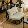 Mesa de Chá e Cadeiras de Rattan Tatami, Mesa e Cadeiras Pequenas de Lazer para Sala de Estar com Almofadas Macias, Mesa e Cadeiras Baixas Retrô Pretas para Hotel B&B