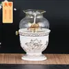 Plato de Frutas para Ofrenda a Buda, Set de Ofrenda a Buda para el Hogar, Copa de Ofrenda, Florero, Quemador de Incienso de Cerámica con Relieve Dorado, Set de Ofrenda a Buda