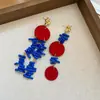 Pendientes colgantes geométricos cuadrados de acrílico transfronterizos europeos y americanos, de lujo ligero, alta gama, pendientes nicho, accesorios versátiles y elegantes