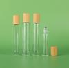 Frasco Transparente com Rolo de 10ml, Frasco de Vidro com Fundo Espesso de 5ml, Frasco Redondo para Perfume de 15ml, Frasco Quadrado com Rolo para Óleo Essencial, 50ml
