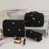 Bolsa de Maquillaje Portátil Acolchada de Algodón de Gran Capacidad con Lazo, Bolsa de Almacenamiento para Cosméticos, Cables de Auriculares y Datos, Neceser
