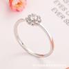 Anillo de Plata de Ley S925 Flor de Rosa para Mujer Anillo de Boda Flor de Diamante Joyería Estilo Coreano de Lujo Ligero Japonés y Coreano
