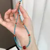 Collar de Cuentas de Ágata Turquesa y Roja, Moderno y a la Moda, Cadena para Clavícula del Año Zodiacal, Set de Pulseras de Nicho de Lujo Ligero