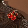 Pendientes de Cristal Incrustado Huecos de Moda Vintage para Commuter de Qingdao, Pendientes Únicos Versátiles, Pendientes Exquisitos de Diseño de Nicho