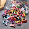 Anillo de toalla color caramelo anillo para el pelo de lazo infantil 2022 nuevo color de comercio exterior bola de pelo cuerda para la cabeza banda de goma para niña