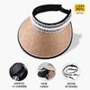 Sombrero de Encaje con Perlas Hallot Verano Plegable Protección UV Sombrero de Sol con Pegamento Negro Montar al Aire Libre Cara Expuesta Pequeño Sol