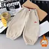 Calça de Moletom Grossa Forrada com Fleece Infantil Estilosa Moda Inverno Calça Jogger para Meninas Outono e Inverno Calça Longa Quente