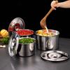 Tarro de condimentos de acero inoxidable 304 personalizado con tapa, taza de sabor, tarro de condimentos, tarro de condimentos comercial, tarro de rejilla para caja de condimentos de buffet