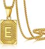 Colar com Pingente de Letra A-Z Dourado para Homens e Mulheres Aço Inoxidável Corrente Cubana High-End Primeira Letra Colar de Casal