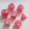 Set de Dados de Pascua de 7 Piezas, Diseño de Conejito, Set de Patrón Patentado Multilado, Dados para Juego de Mesa Dungeons & Dragons para Uso Transfronterizo