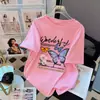 Camiseta Blanca de Manga Corta de Algodón Puro para Mujer Estilo Retro Americano Verano 2025 Nuevo Estilo Holgada Tallas Grandes Tops Venta al por Mayor Dropshipping