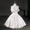 Nuevo Vestido Blanco Corto 2026 para Mujeres Petites para Banquetes, Compromisos, Actuaciones en Escenario y Anfitrionas de Eventos, Corte Ajustado