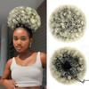 Peluca Afro Moño de Cabello Afropuff Moño Explosivo Moño Elástico con Cordón Oruga Estilo Africano Falso