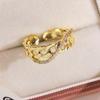 Anillo de mariposa de circonita con microincrustaciones de cobre y nicho de lujo ligero para mujer, diseño abierto, pulsera de anillo para dedo índice, venta al por mayor