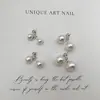 Estilo Igual del Blogger Coreano Feve Lujo Ligero Alto Brillo Pendientes Blancos Australianos Aguja de Plata S999 Perla de Lujo Ligero de Alta Calidad Temperamento