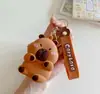 Porta-moedas de Silicone Capivara Fofo, Bolsa Desenho Animado Infantil, Bolsa de Armazenamento Portátil, Porta-cartões, Bolsa para Fones de Ouvido, Pequeno Pingente
