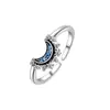 Joias Novas Europeias e Americanas Simples Brilhantes Sol Diamante Azul Lua Anel Aberto Colar Pulseira para Namorada
