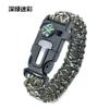 Pulseira Tecida de Paracord para Exterior Pulseira de Paracord Cinco em Um Bússola Multifuncional Iniciador de Fogo Pulseira de Sobrevivência de Paracord