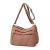 Nova bolsa feminina em estilo simples, bolsa transversal multicamadas leve, bolsa de ombro feminina, bolsa versátil para mães, bolsa quadrada pequena com múltiplos bolsos