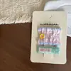 Novo Estilo Presilha de Cabelo de Tecido Xadrez Florido com Botões Coloridos para Crianças, Grampo, Presilha Lateral, Presilha para Franja