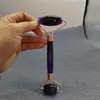 Rodillo de masaje de jade amatista doble cabeza rodillo de jade más corazón de dedo en forma de placa raspadora de amatista traje