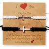 Pulsera Turquesa Blanca y Negra para Parejas con Nudos Concentricos y Trenzado de Hilo Pulsera Turquesa Blanca Esmerilada Pulsera de Nudo Concentrico Turquesa