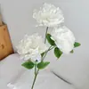 3 cabeças de rosas peônias, flores artificiais, buquê de flores falsas, centro de mesa para sala de estar, arranjo de flores peônias, item decorativo e adereço para fotografia